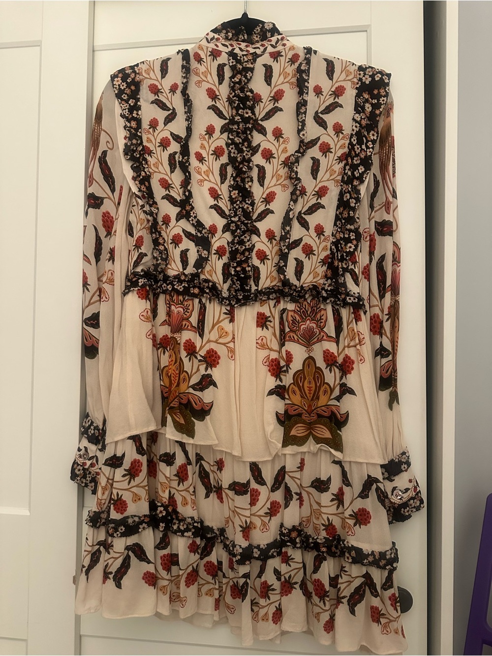 FARM Rio Ivory Floral Ruffled Long-Sleeve Mini Dress - Picture 4 of 6